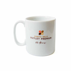 CANECA DE PORCELANA RETA TUNISIA 285ML BRANCA