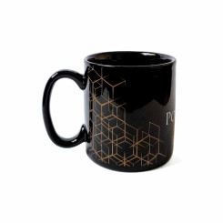CANECA DE PORCELANA TUNISIA RETA 285ML PRETA 