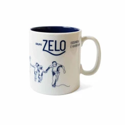 CANECA DE PORCELANA TUNISIA RETA AEROGRAFADA 300ML AZUL