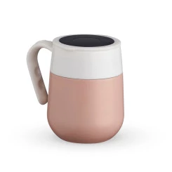 Caneca Térmica Inox 500ml Rosa com Display LED