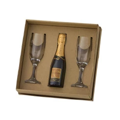 KIT 2 TAÇAS CHAMPANHE GALLANT + 1 CHANDON BABY 180 ML COM CAIXA KRAFT