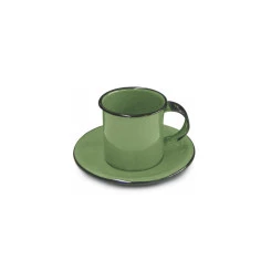 XICARA CAFE ÁGATA ESMALTADA C/PIRES 70 ML MT VERDE
