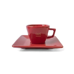 XICARA CAFÉ QUARTIER C/PIRES 75 ML VERMELHA OX
