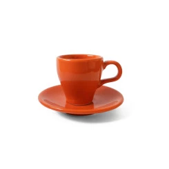 XICARA CAPPUCCINO TULIPA C/PIRES 80 ML LARANJA