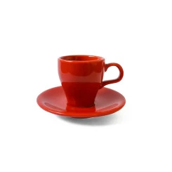 XICARA CAPPUCCINO TULIPA C/PIRES 80 ML VERMELHA