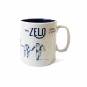 CANECA DE PORCELANA TUNISIA RETA AEROGRAFADA 300ML AZUL